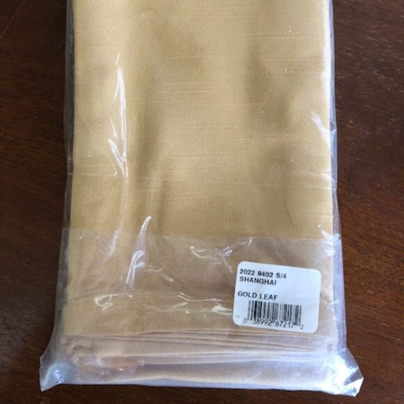 WATERFORD Linens Shanghai Gold Leaf Beaded Napkins 4 - Picture 14 of 16